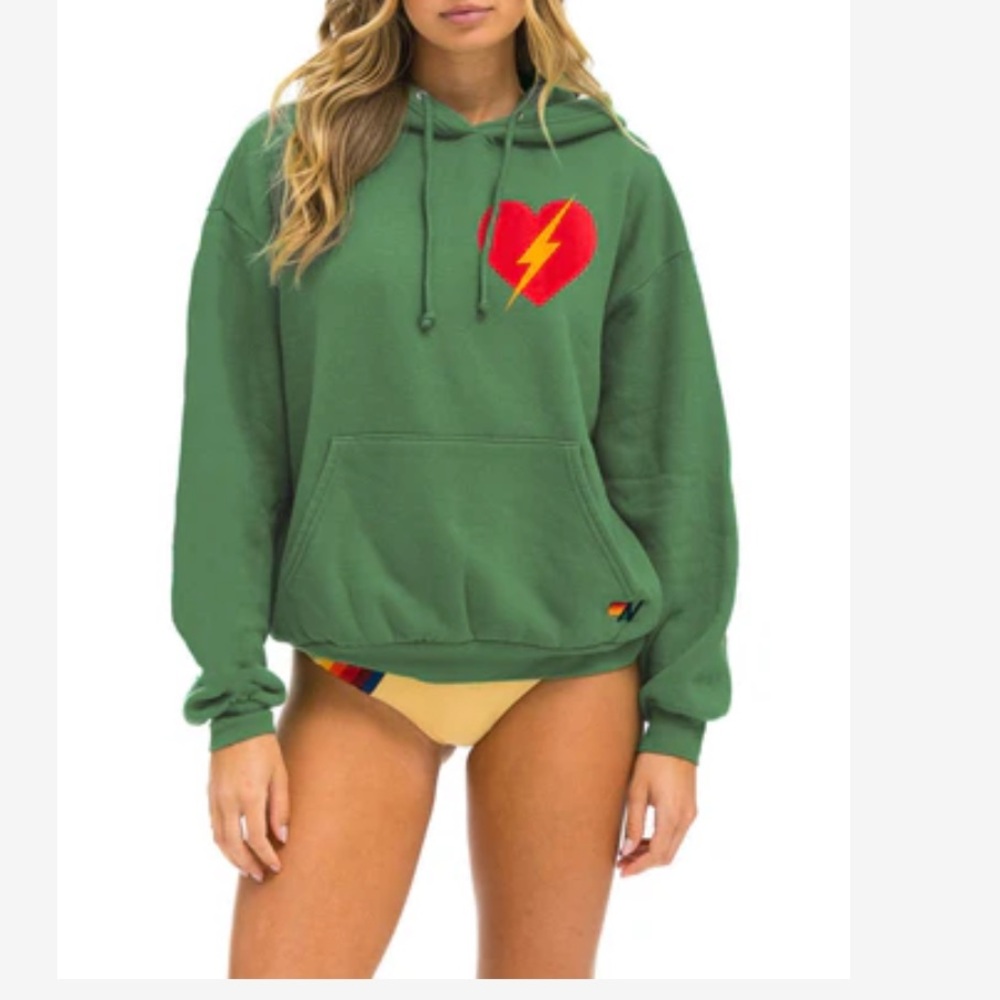 Aviator Nation bolt heart relaxed pullover